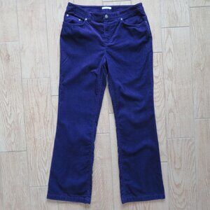 Jones New York Corduroy Jeans Women's Size 10 Purple Wide Leg Stretch